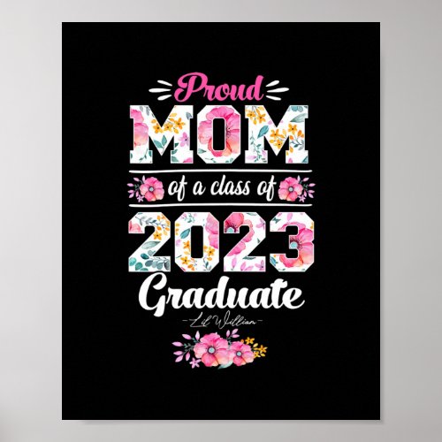 Womens Proud Mom Of A 2023 Graduate Class Of 2023 Poster