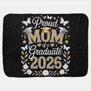Womens Proud mom of a 2026 Graduate Baby Blanket