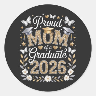 Womens Proud mom of a 2026 Graduate Classic Round Sticker