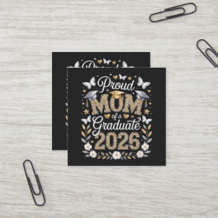 Womens Proud mom of a 2026 Graduate Square Business Card