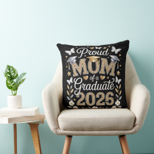 Womens Proud mom of a 2026 Graduate Throw Pillow