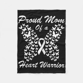 Womens Proud Mom Of A Heart Warrior Heart Disease Fleece Blanket