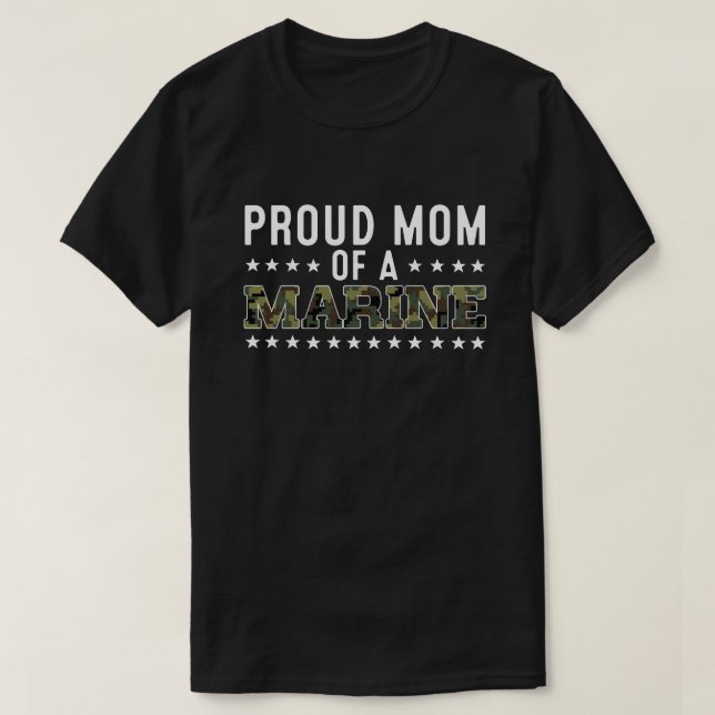 Womens Proud Mom of a Marine  T-Shirt (Design Front)