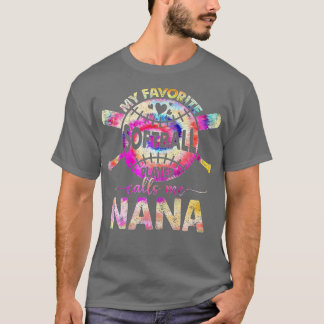 Womens Proud Nana of Softball Player Tie Dye Lover T-Shirt