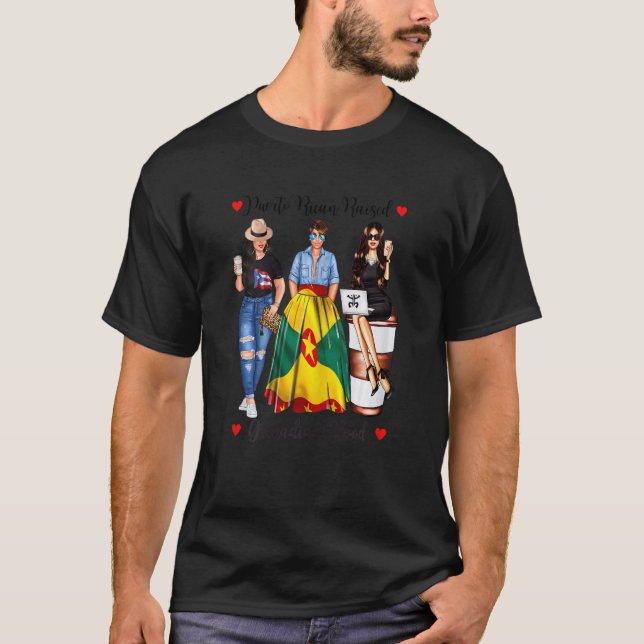 Womens Proud Puerto Rican Grenadian Roots Grenada  T-Shirt (Front)