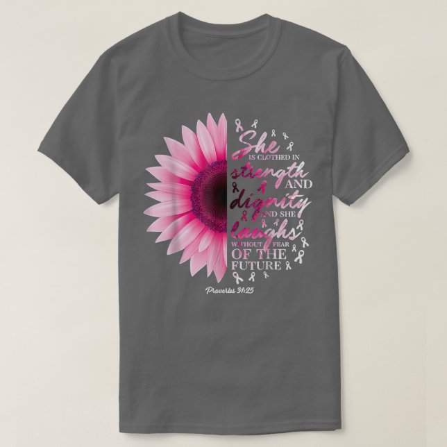 Womens Proverbs 31 Bible Verse Christian Breast Ca T-Shirt (Design Front)