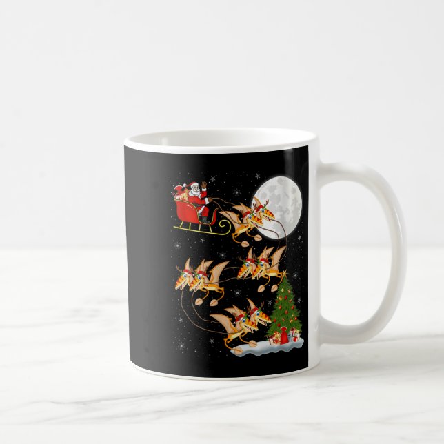 Womens Pterodactyls Dinosaur Bird Santa Sleigh Fly Coffee Mug (Right)