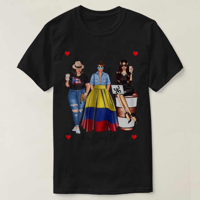 Womens Puerto Rican Born Colombia Blood Patriotic  T-Shirt (Design Front)