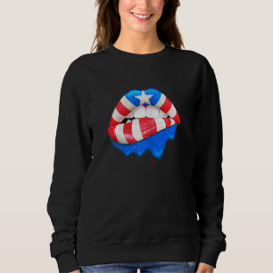 Womens Puerto Rican Flag Lips Women Girls Puerto Sweatshirt
