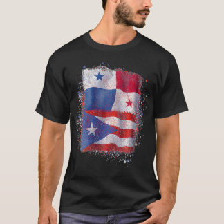 Womens Puerto Rican Panamanian Love VNeck T-Shirt