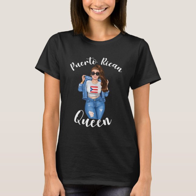 Womens Puerto Rican Queen Proud Mexican Latin Suns T-Shirt (Front)
