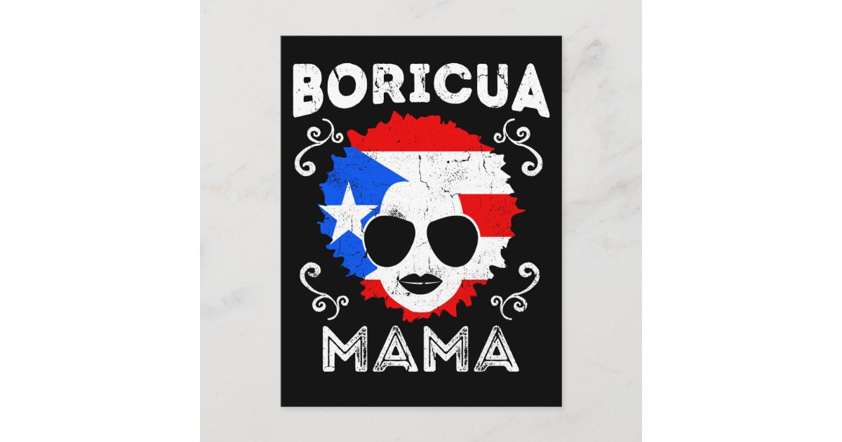 Womens Puerto Rico Boricua Mama Flag Mothers Day Postcard Zazzle