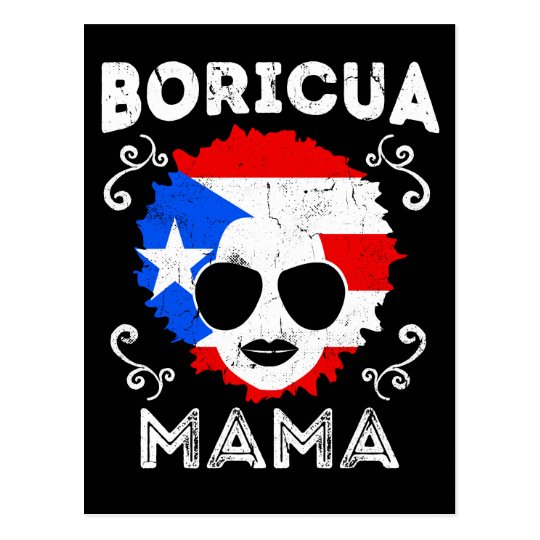 Womens Puerto Rico Boricua Mama Flag Mothers Day Postcard