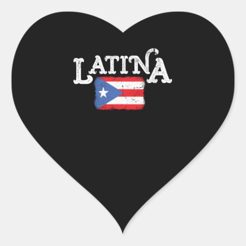 Womens Puerto Rico Latina Mama Flag Mothers Day Heart Sticker