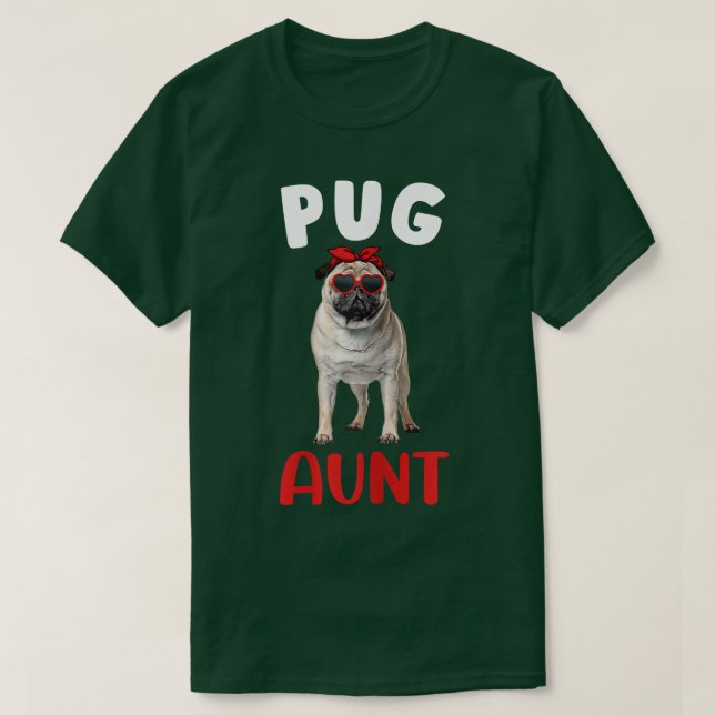 Womens Pug Aunt Auntie Pug Dog Lover Owner Funny T-Shirt (Design Front)