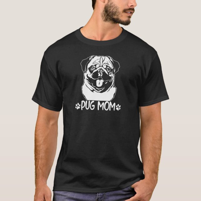 Womens Pug Mom Dog  Women Girls Pug  Mama  Cute T-Shirt (Front)