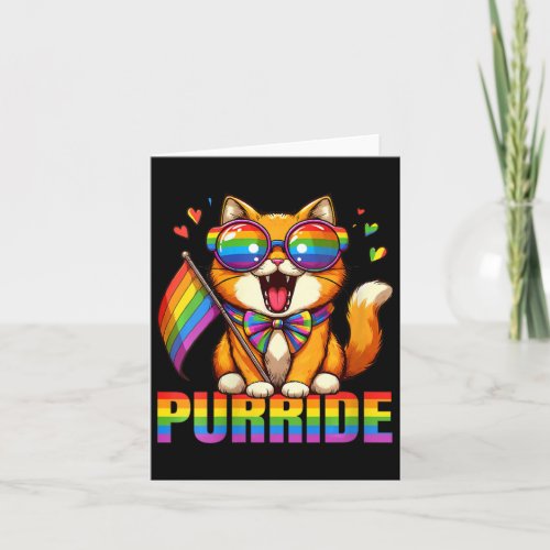 Womens Purride Cat Lover Pride Month Gay Rights Ra Card