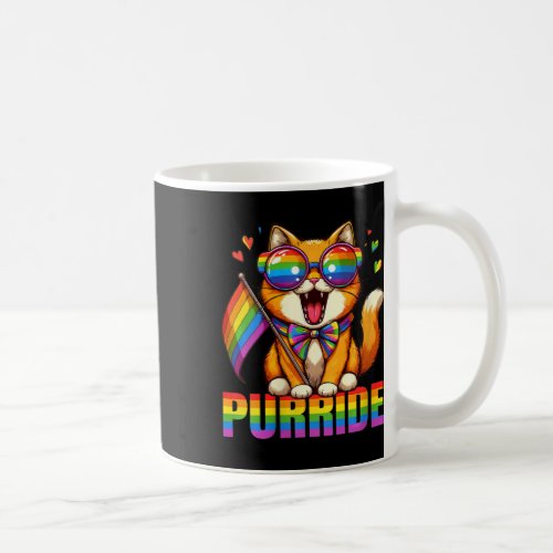 Womens Purride Cat Lover Pride Month Gay Rights Ra Coffee Mug