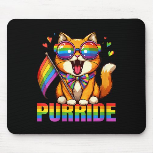Womens Purride Cat Lover Pride Month Gay Rights Ra Mouse Pad