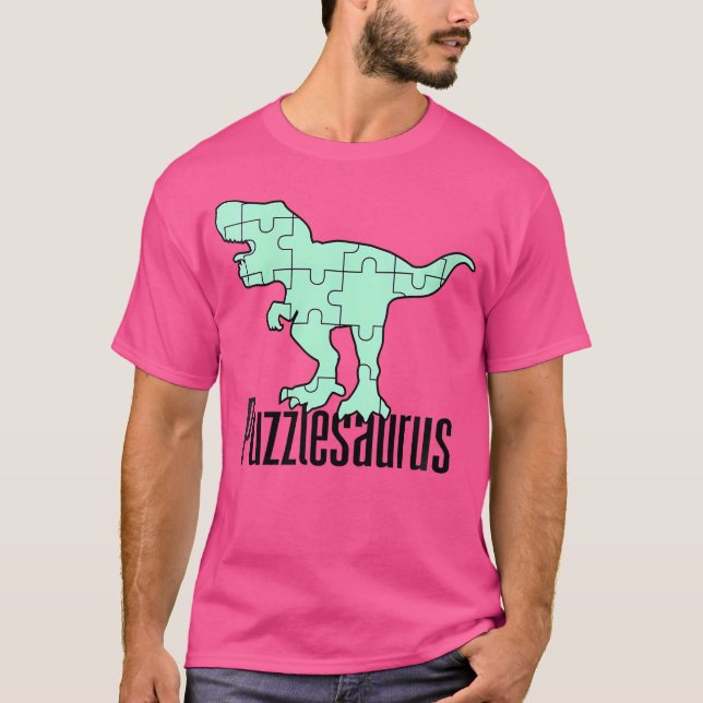 Womens Puzzlesaurus Dinosaur Puzzle Piece Game Jig T-Shirt (Front)