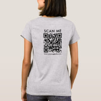 Womens QR Code Scan Me Back Print Light Steel Grey
