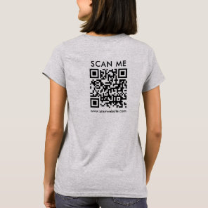Womens QR Code Scan Me Back Print Light Steel Grey T-Shirt
