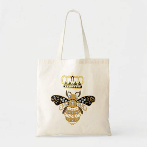 Womens Queen Bee Cute Gift for Woman Beekeeper Tan Tote Bag