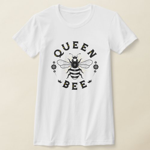 Womens Queen Bee White T_Shirt
