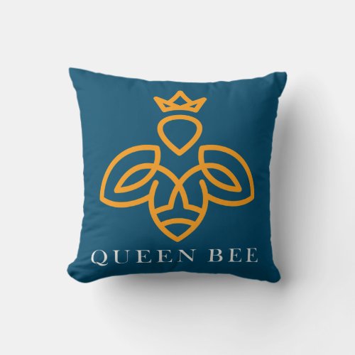 Womens Queen Bee With Crown Cute Beekeeper Mom  Throw Pillow