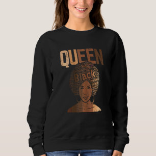 Womens Queen Black Afro Woman Melanin Poppin Pride Sweatshirt