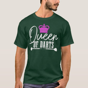Womens Queen Of Darts Funny Darts Player Girls T-Shirt