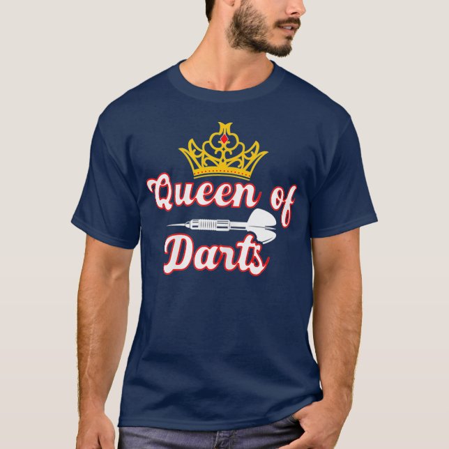 Womens Queen Of Darts Ladys Dart League Shirt (Front)