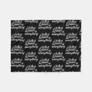 Womens Queen of everything Gift Girl Crown Women Fleece Blanket