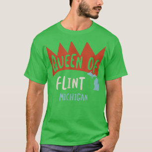 Womens Queen of Flint Michigan, Funny Girls MI Sou T-Shirt