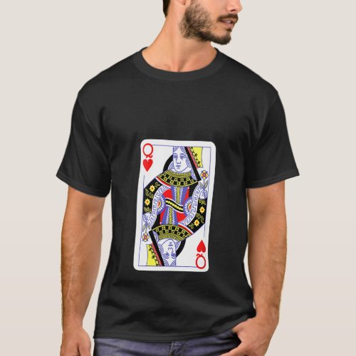 Womens Queen Of Hearts Playing Cards Halloween Cos T_Shirt