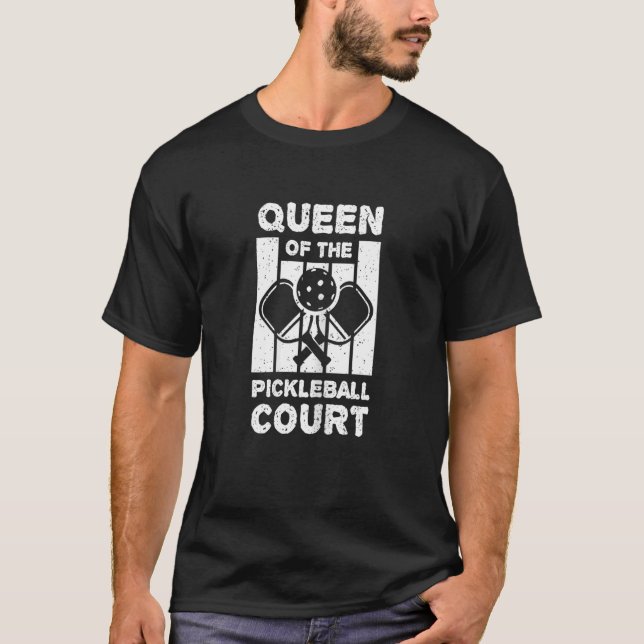 Womens Queen Of The Pickleball Court T-Shirt (Front)