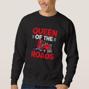 Womens Queen Of The Roads Trucking  Trucker Sweatshirt