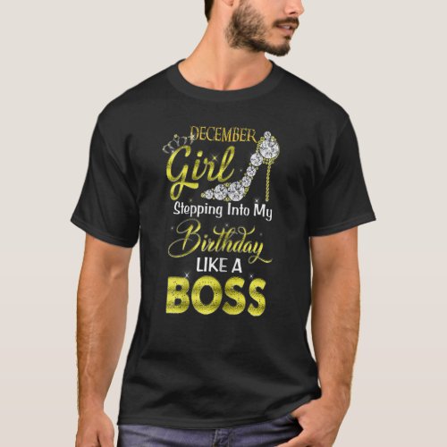 Womens Queen Was Born In December Happy Birthday 1 T_Shirt