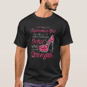 Womens Queen Was Born In September Cute Happy Bir T-Shirt