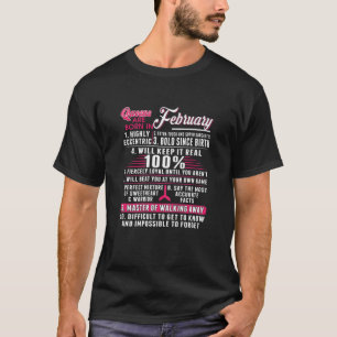 Womens Queens Are Born In February 10 Facts Funny T-Shirt