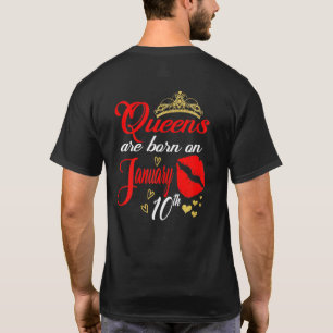 Womens Queens Are Born On January 10th Capricorn B T-Shirt