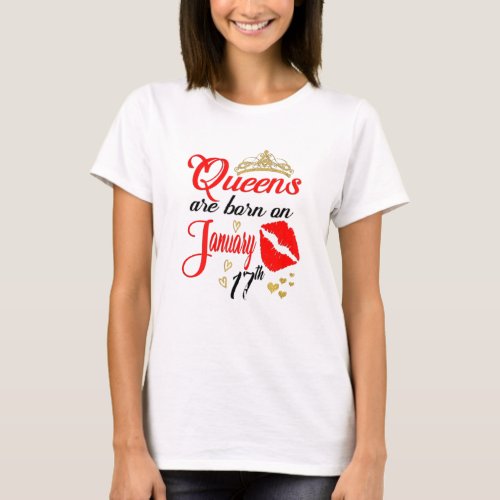 Womens Queens Are Born On January 17th Capricorn B T_Shirt