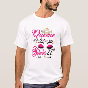 Womens Queens Are Born On September 22Nd Virgo Bir T-Shirt