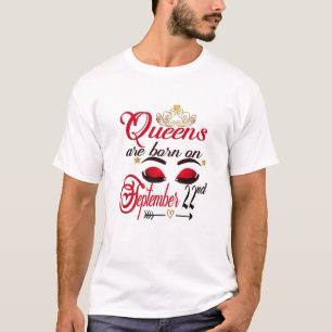 Womens Queens Are Born On September 22Nd Virgo Bir T-Shirt