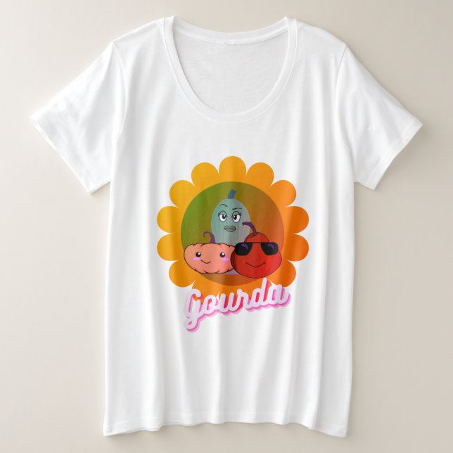 Women's Queer Halloween Pumpkin & Gourd Rainbow Plus Size T-Shirt (Design Front)