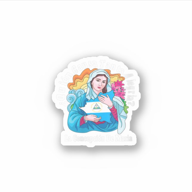 Womens Quien Causa Tanta Alegria Inmaculada Concep Sticker (Front)