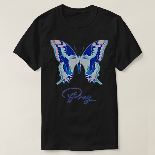 Womens Quycinda Leress Praying Butterfly Premium Q T-Shirt (Design Front)