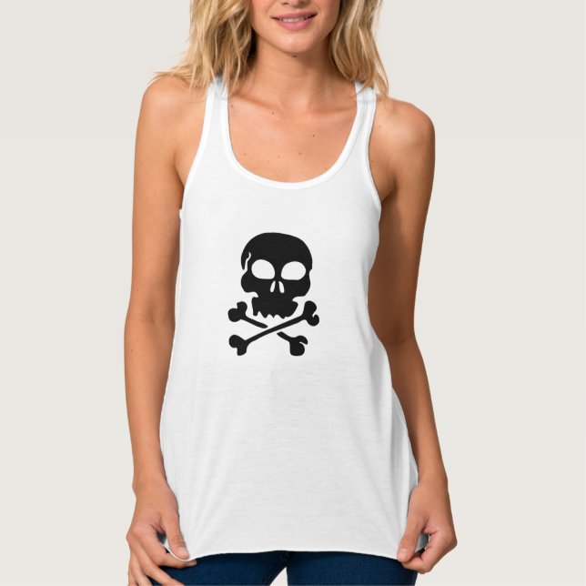 Womens Racerback Tank Top-Skull Top (Front)