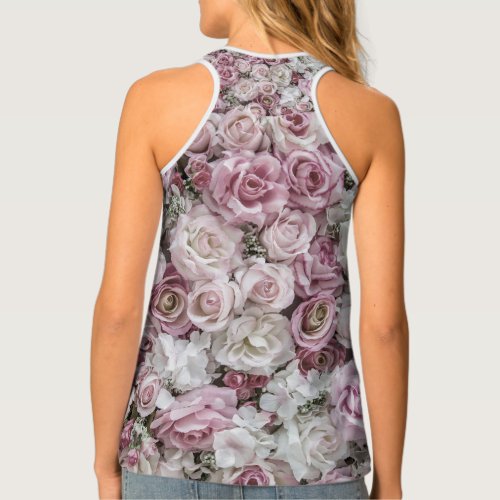 Womens Racerback Tee _ Victorian Roses Collage