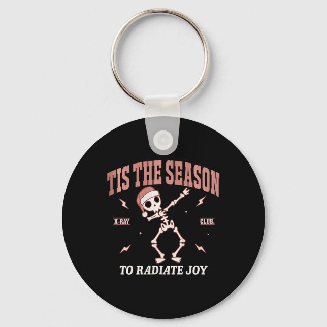 Womens Radiate Joy Rad Tech Radiologist Christmas  Keychain (Front)